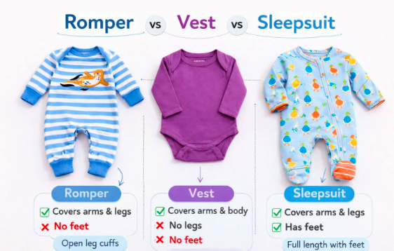 Baby Rompers vs Bodysuits vs Sleep Suits